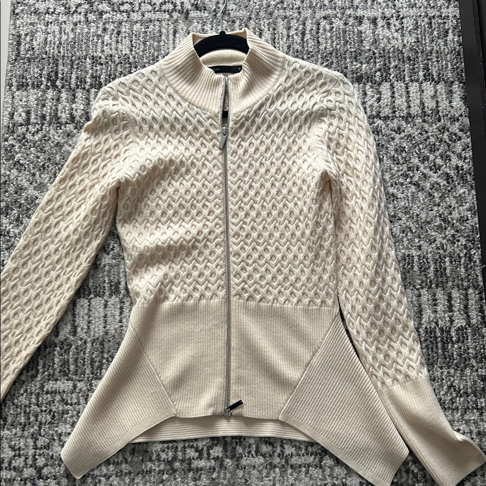 Karen Millen Ivory Textured Knit Jacket